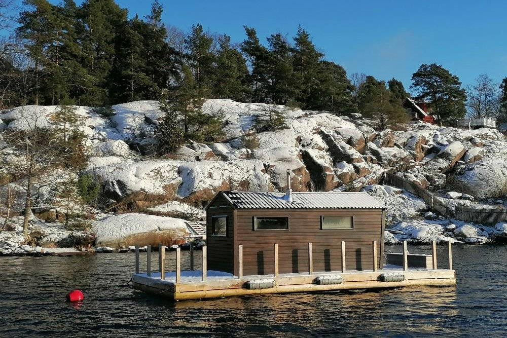 Bastubåt under vintern